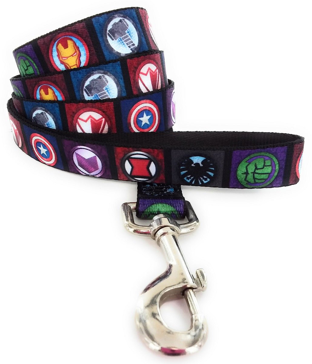 Avengers Superhero Logos Wrap 4 Foot Pet Leash