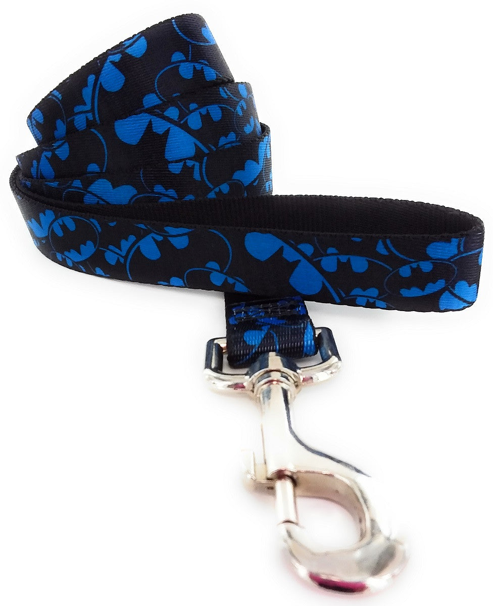 Batman Overlapping Blue Logos Wrap 4 Ft Pet Leash