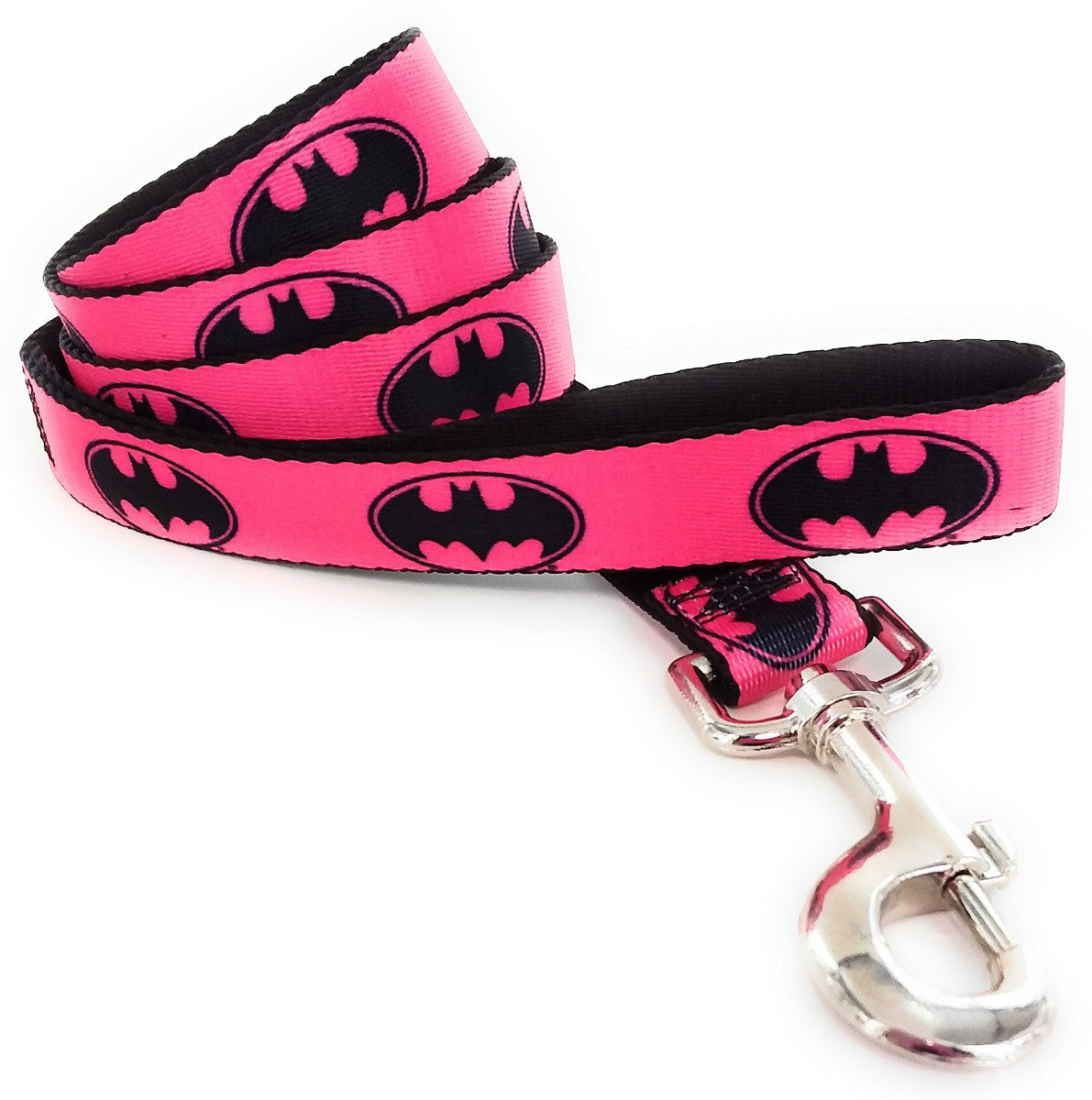 Batman Black Logo Pink Wrap 4 Foot Pet Leash