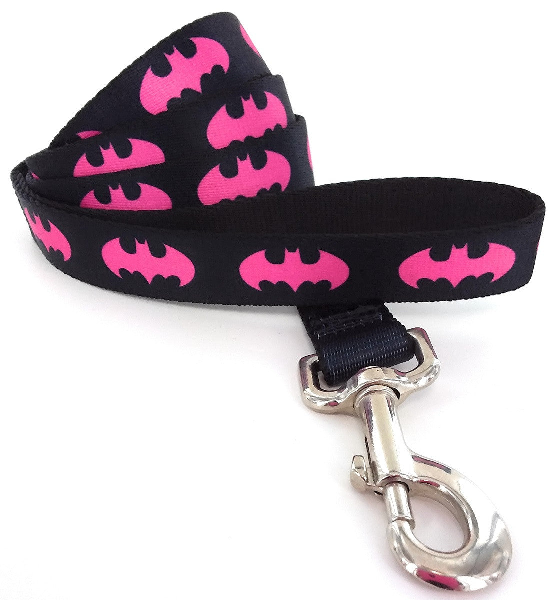 Batman Pink Logo Black Wrap 4 Foot Pet Leash