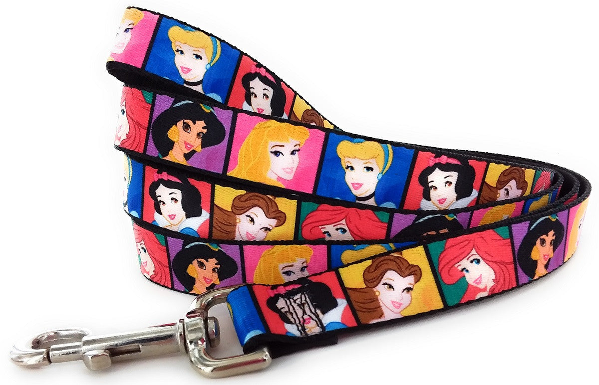 Disney Princess Face Squares Wrap 6 Foot Pet Leash