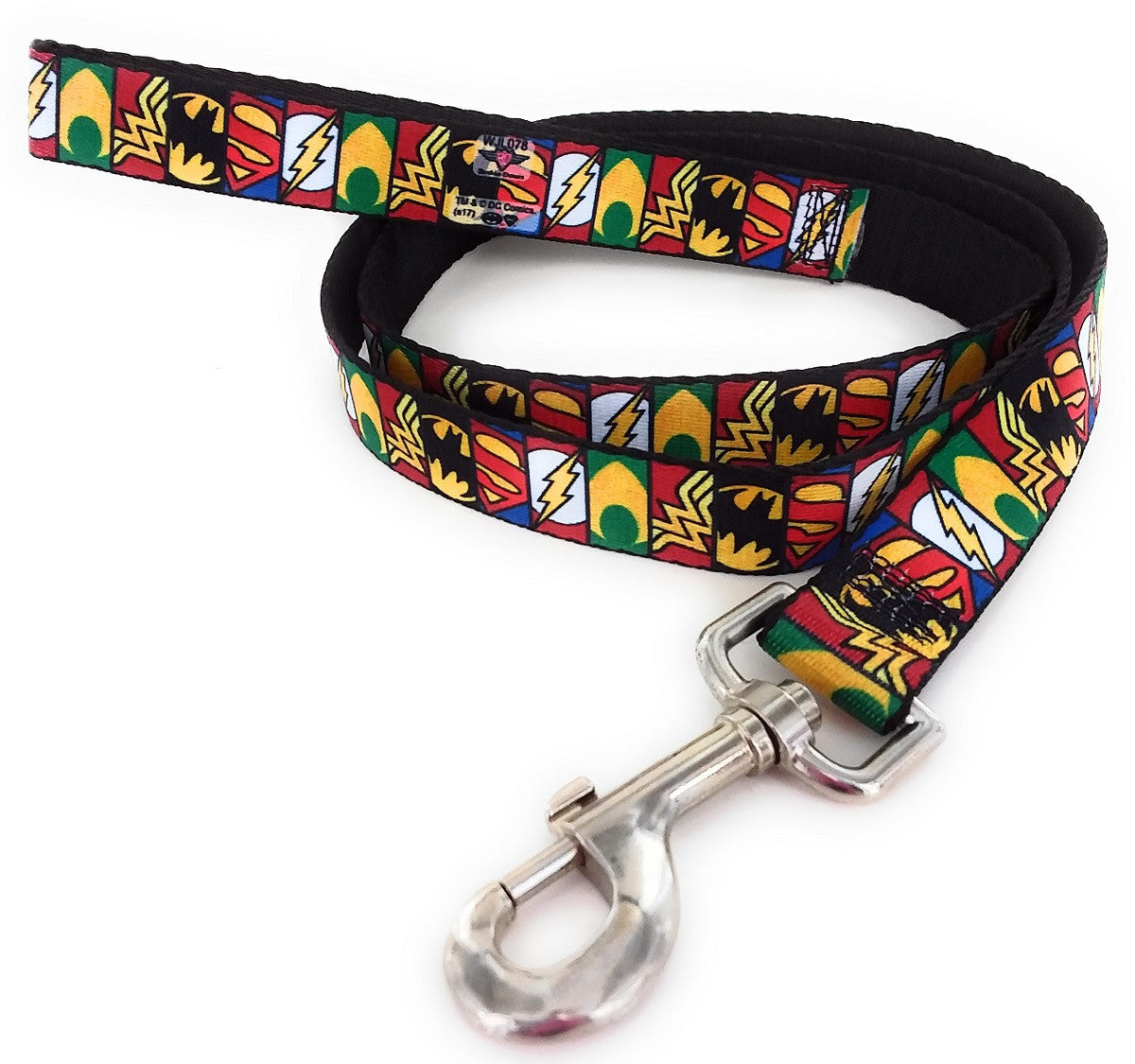 Justice League Logo Panels Wrap 4 Foot Pet Leash