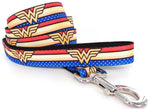 Woman Woman Logos Stripes 4 Foot Pet Leash