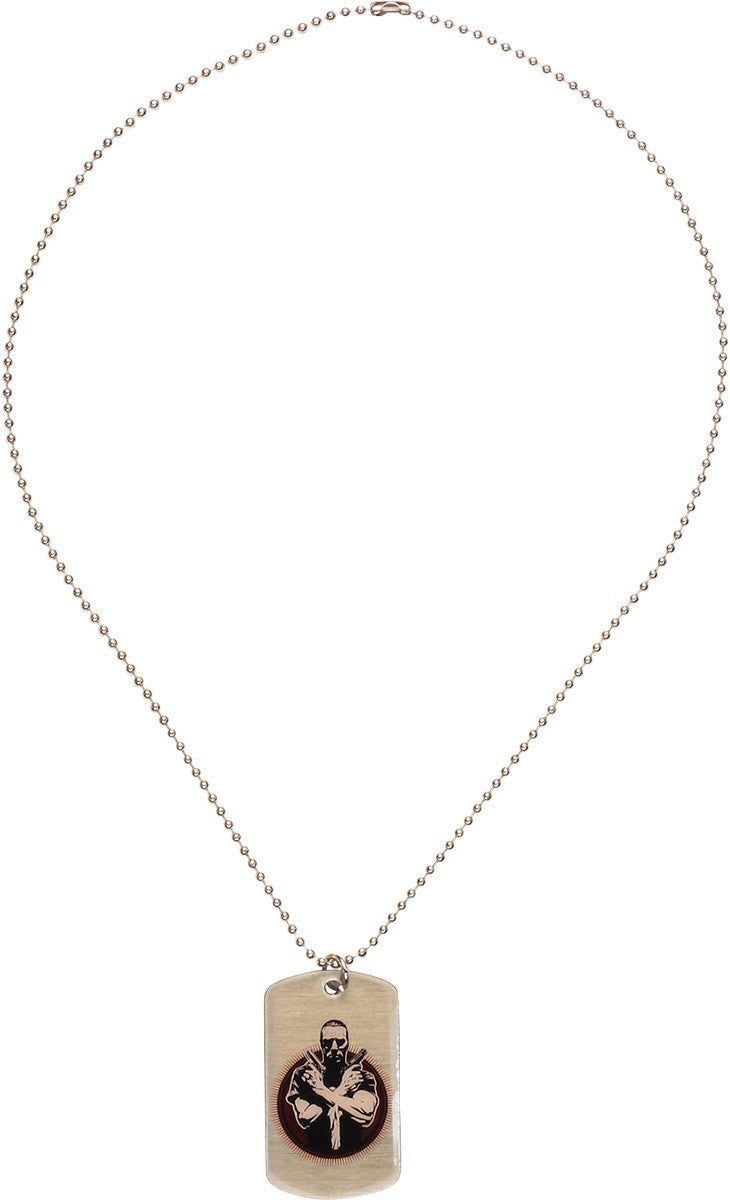 Punisher Guns Arm Cross Name Single Dog Tag