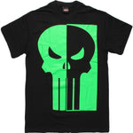 Punisher Half Green Glow Logo T Shirt