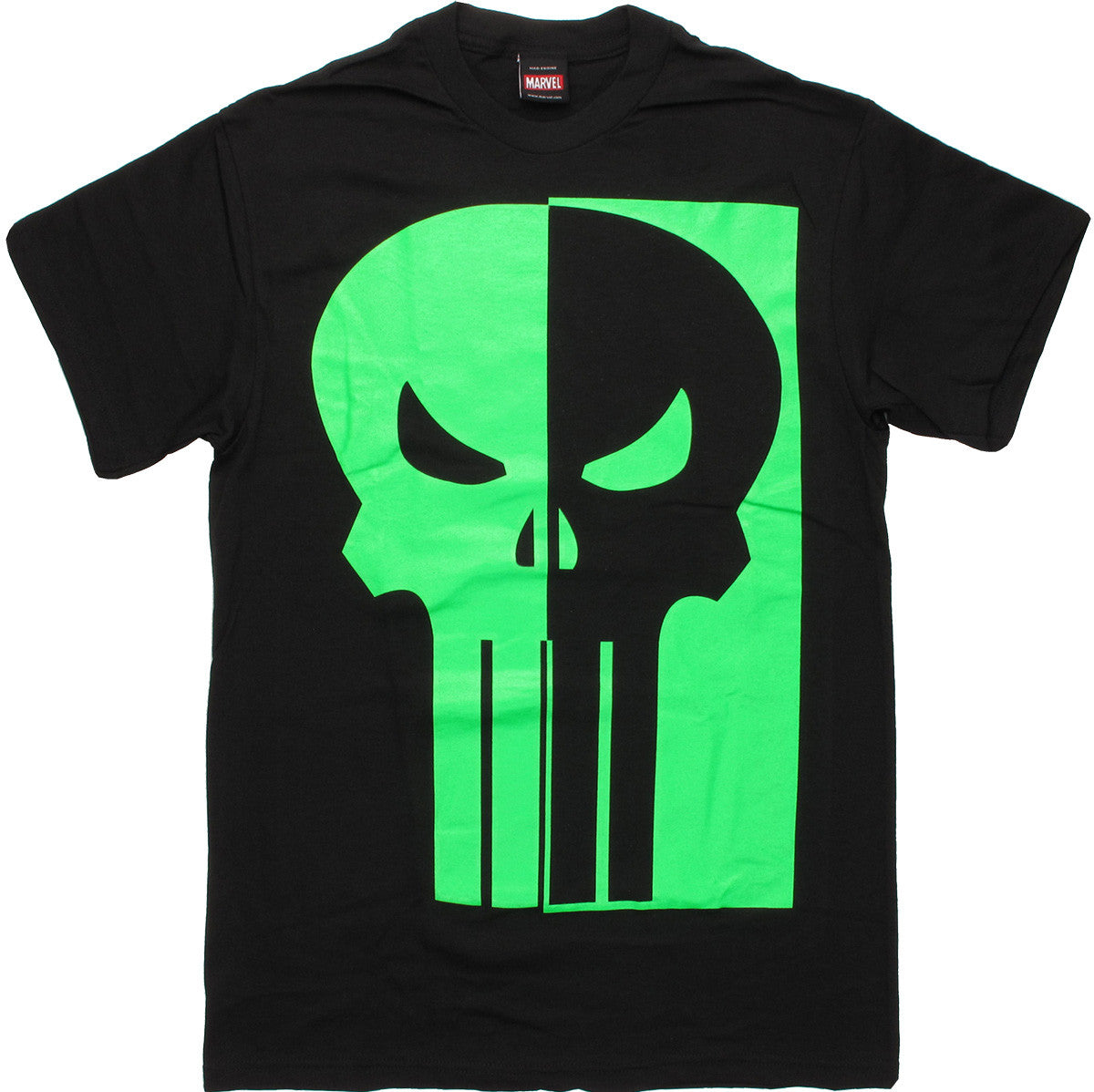 Punisher Half Green Glow Logo T Shirt