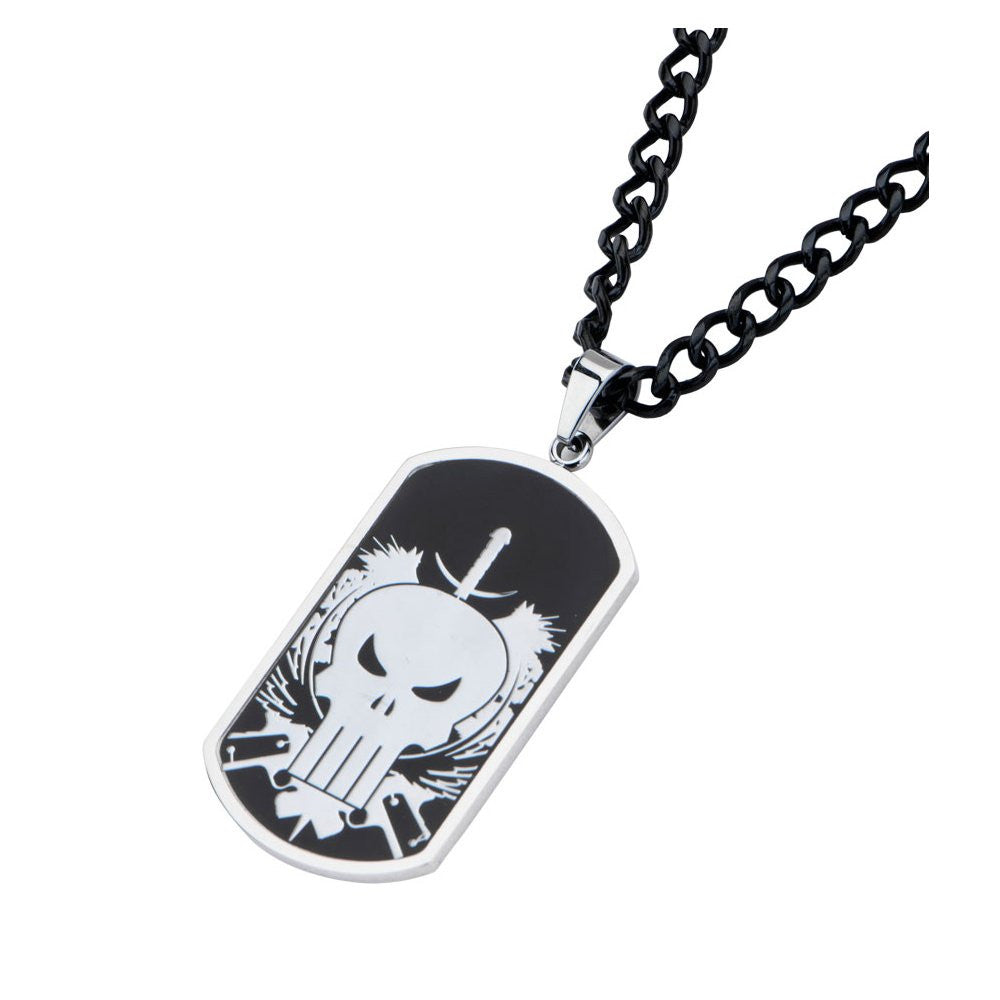 Punisher Skull Crest Dog Tag Necklace