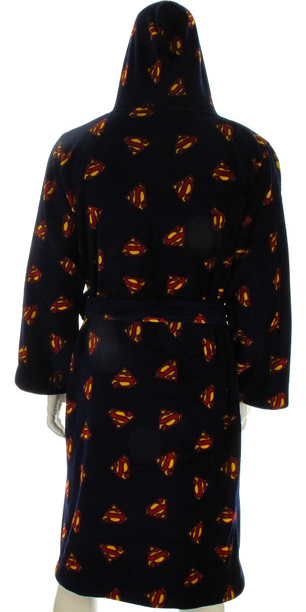 Superman Logos AoP Reversible Fleece Hooded Robe
