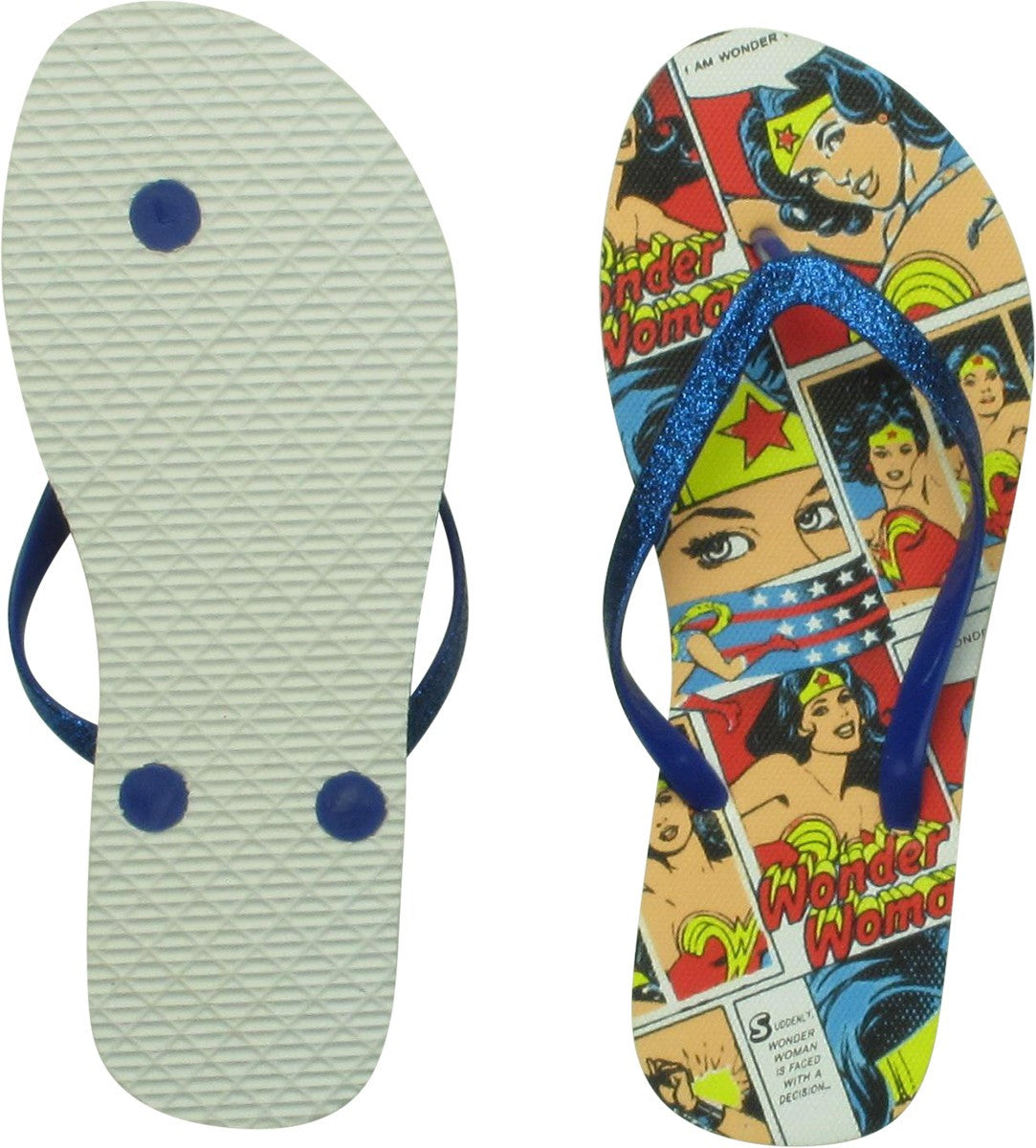 Wonder Woman Comic Strip Sandals