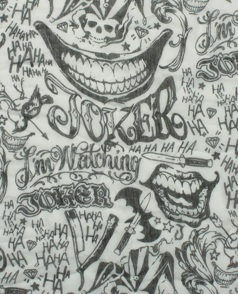 Suicide Squad Joker Tattoos Viscose Infinity Scarf