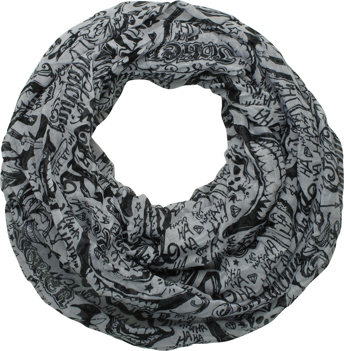 Suicide Squad Joker Tattoos Viscose Infinity Scarf