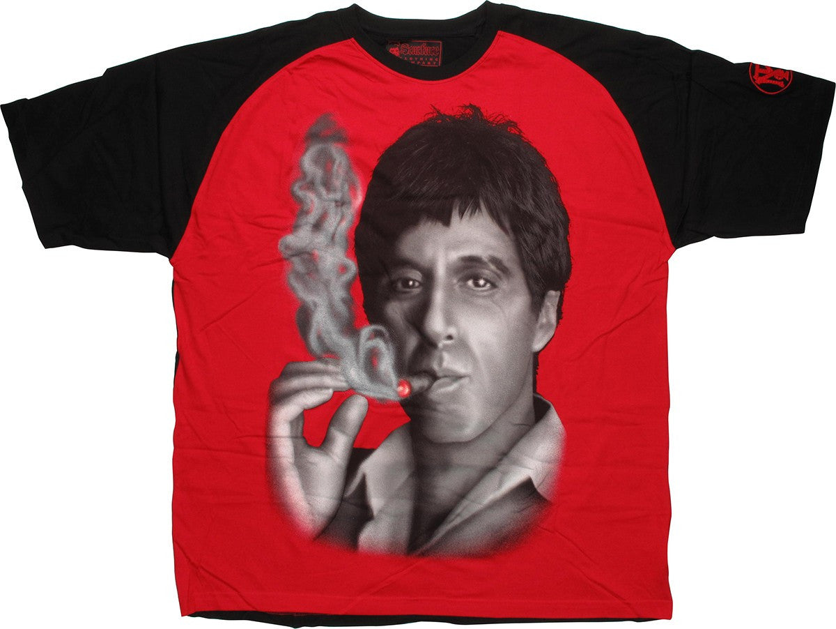 Scarface Smoke Grayscale Face T-Shirt