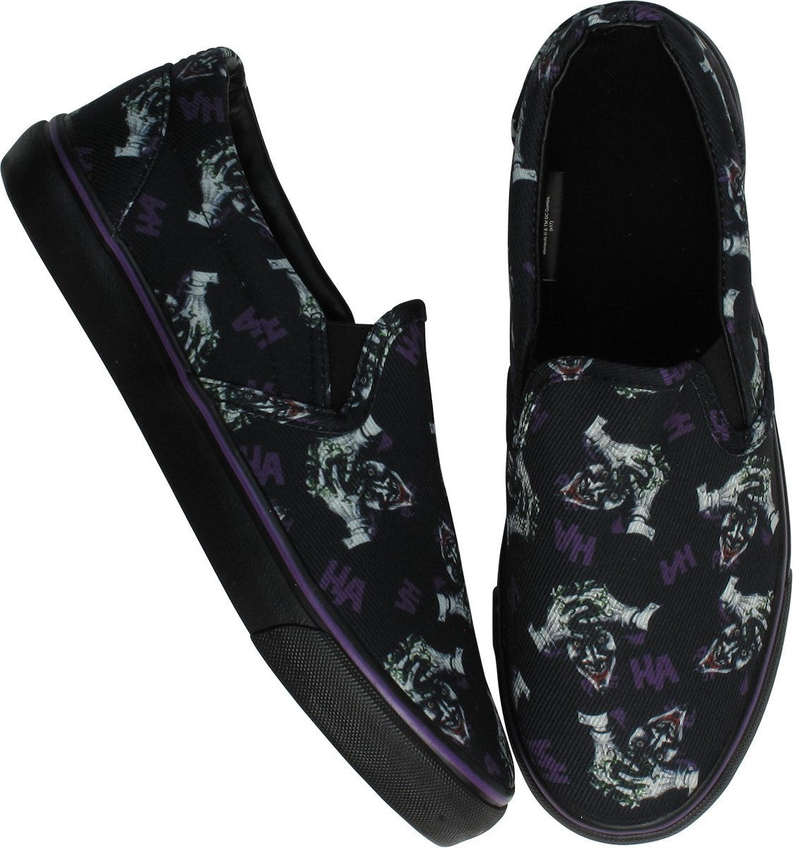 Joker Insanity Ha Ha Black and Purple Deck Shoes