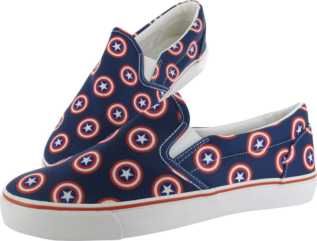Captain America Logos Sketch Navy/Red Deck Shoes