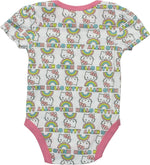 Hello Kitty Rainbow Allover Print White Snap Suit