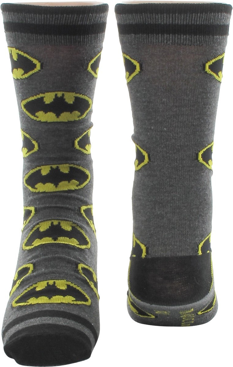 Batman Sublimated Bolts and Knit 2 Pair Socks Set