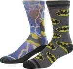 Batman Sublimated Bolts and Knit 2 Pair Socks Set