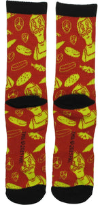 Bob's Burgers Ingredients Jumble Crew Socks