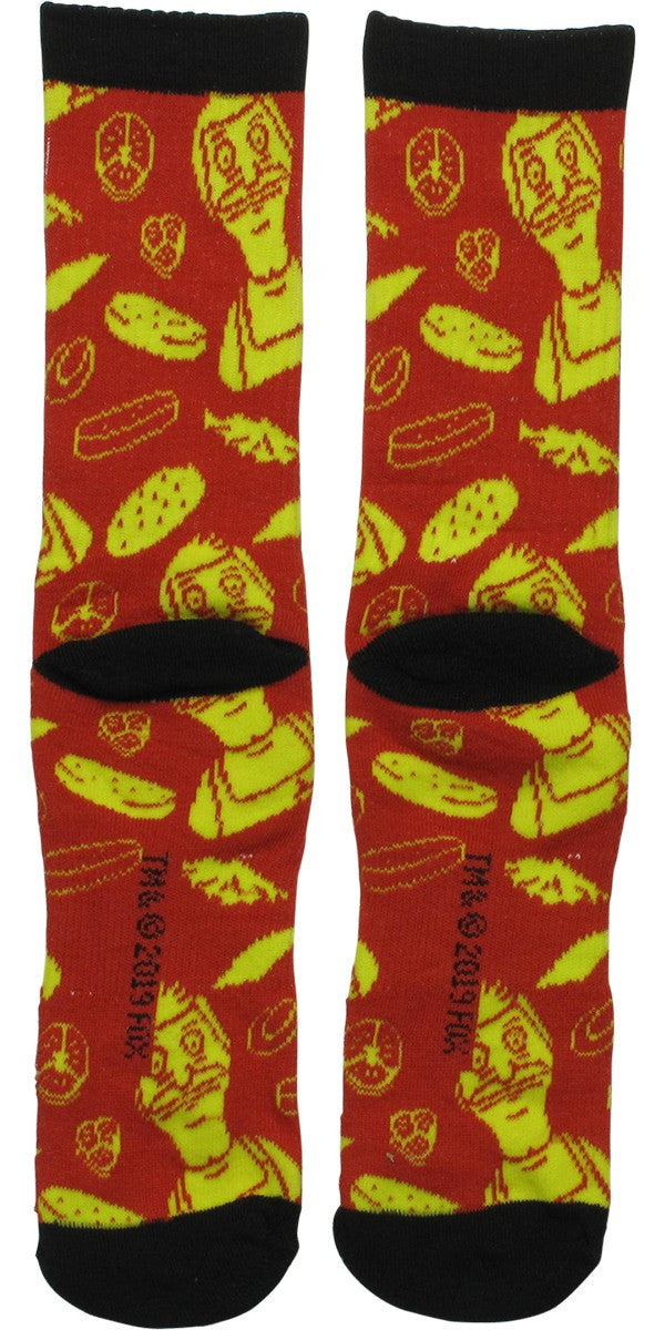 Bob's Burgers Ingredients Jumble Crew Socks