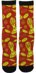 Bob's Burgers Ingredients Jumble Crew Socks