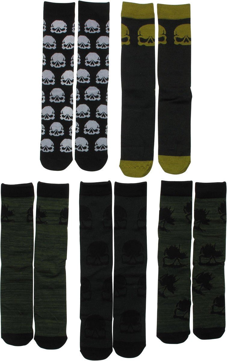 Call Of Duty Skulls 5 Pack Crew Socks Set