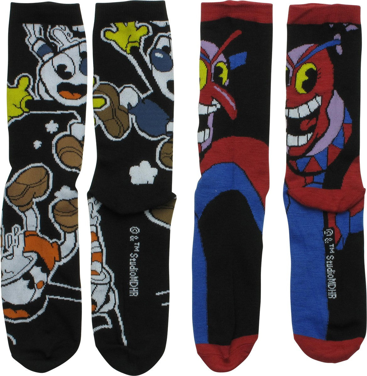Cuphead and Beppi the Clown 2 Pair Crew Socks Set