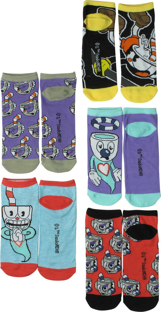 Cuphead Ghosts 5 Pair Ankle Socks Set