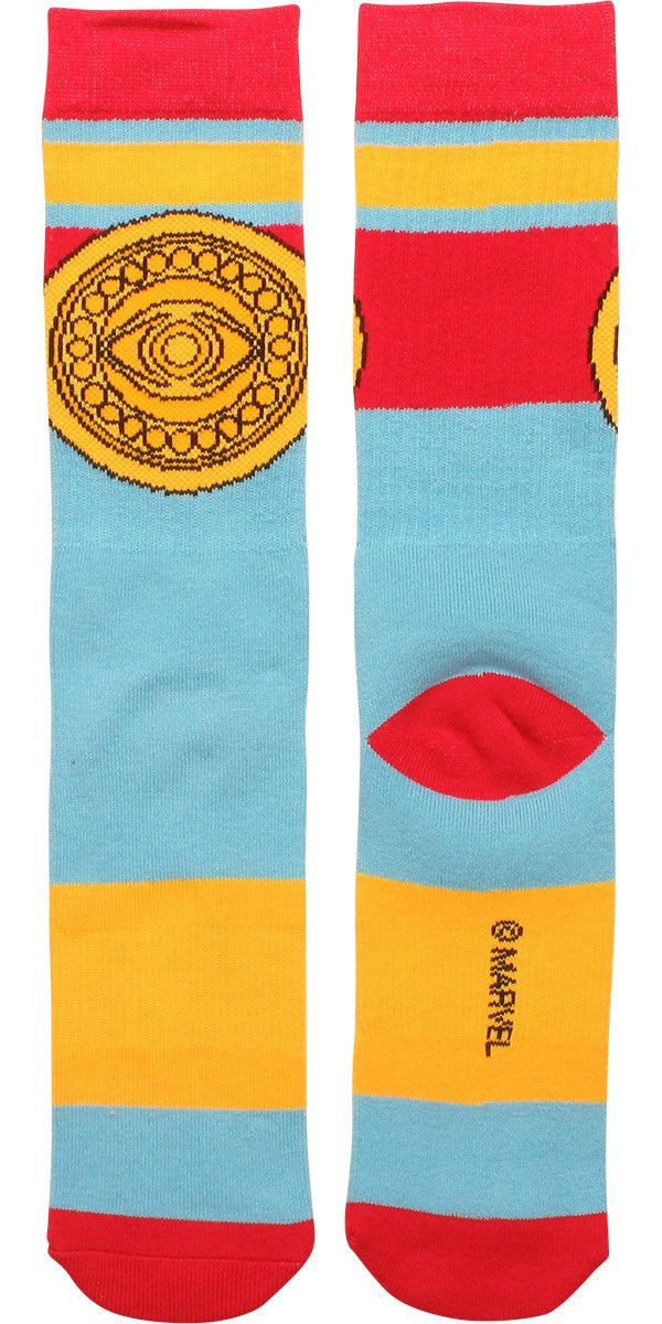 Dr Strange Eye of Agamotto Striped Crew Socks