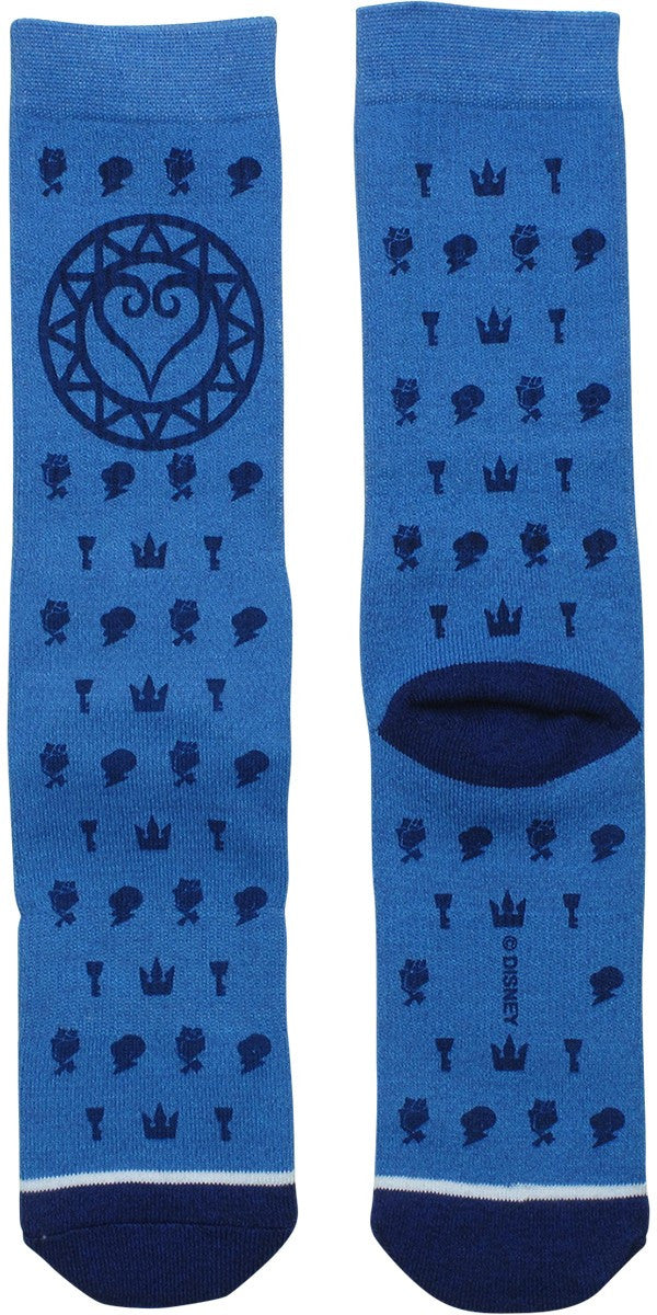 Kingdom Hearts Logo Waterprint Crew Socks