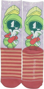 Looney Tunes Marvin the Martian Striped Crew Socks