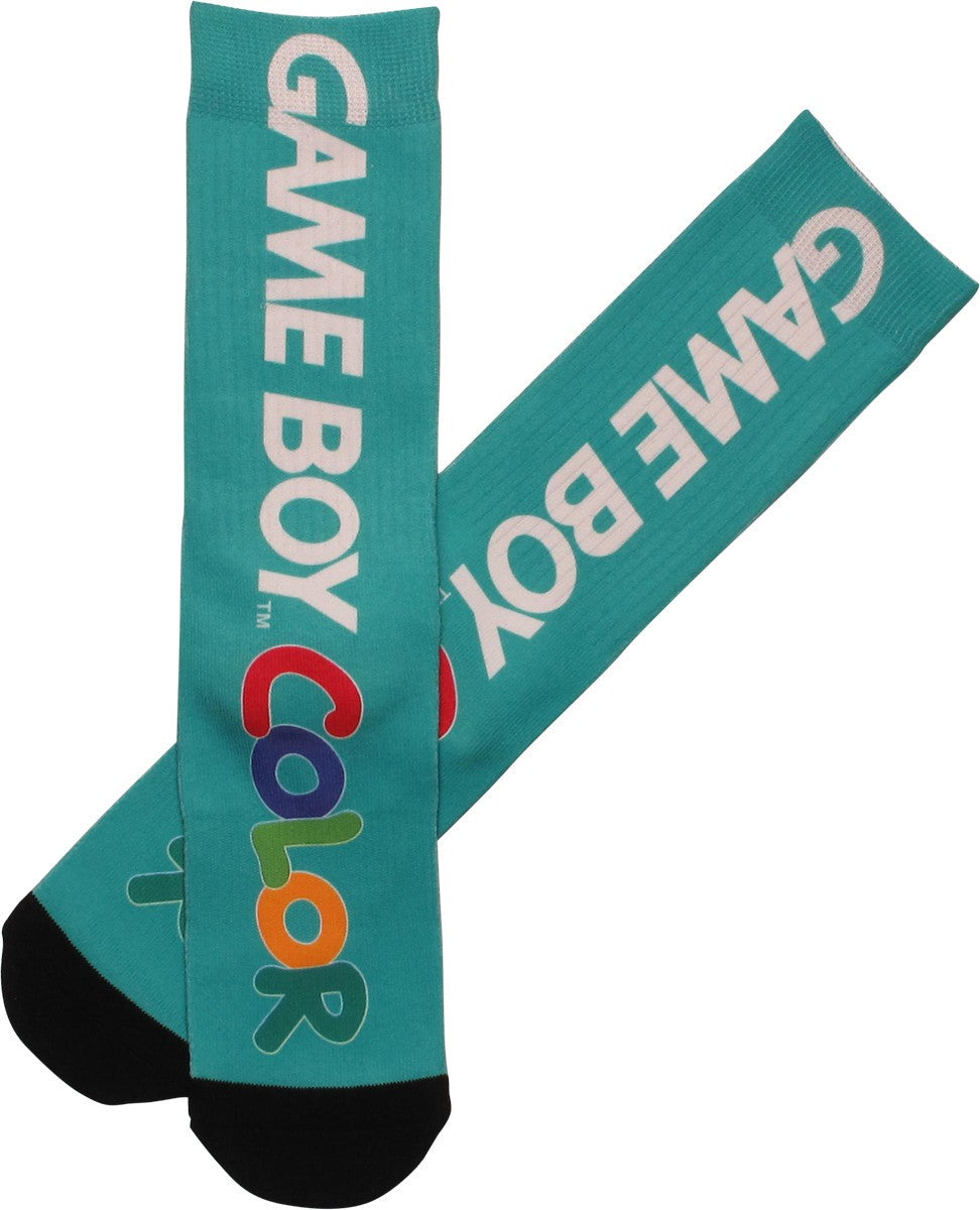 Nintendo Game Boy Color Teal Crew Socks