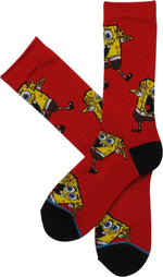 Spongebob Squarepants Silly Faces Red Crew Socks