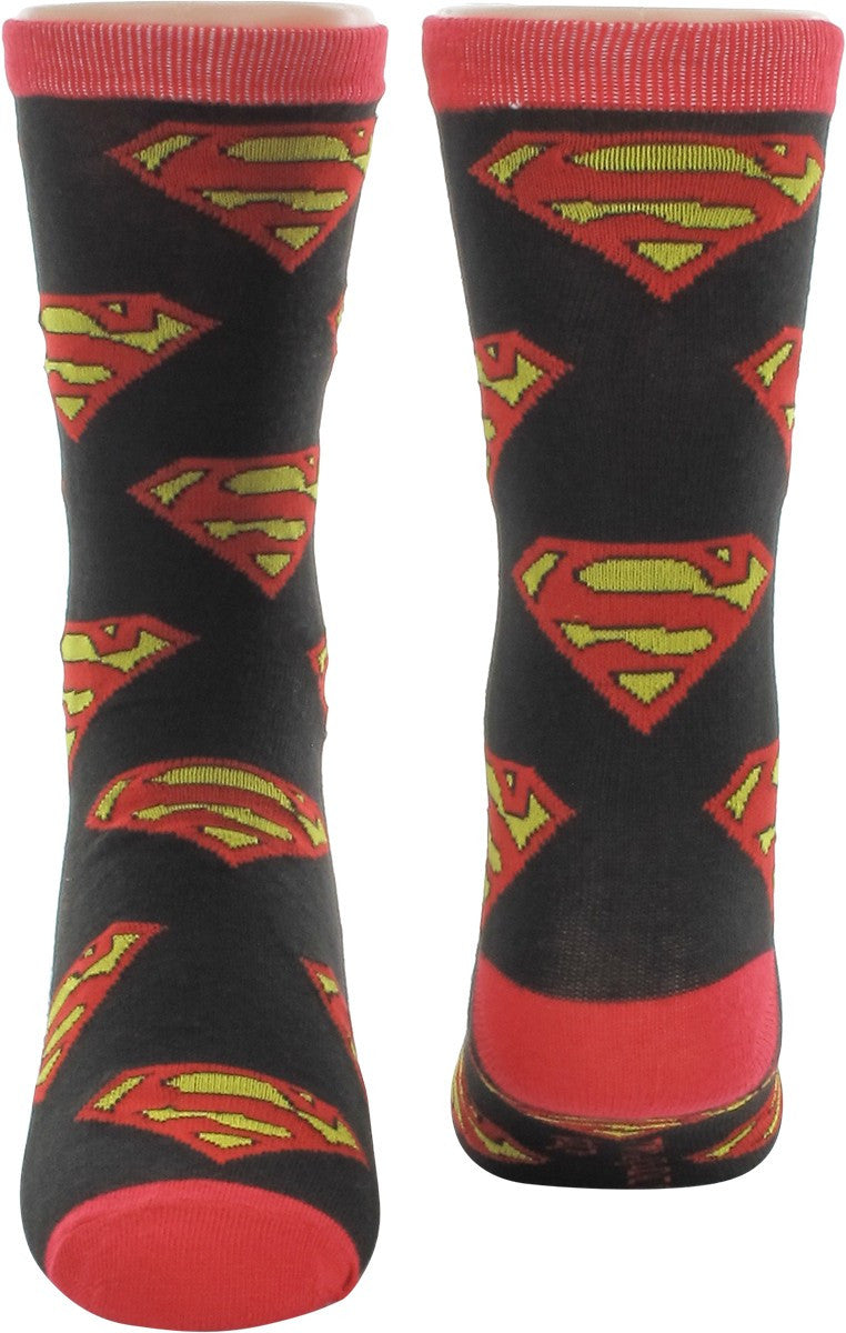 Superman Hero and Logos 2 Pair Socks Set