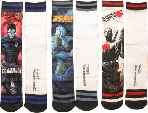 Valiant Comics Trio Dye Sub 3 Pair Crew Socks Set