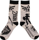 Zelda Hyrule Icons White Crew Socks