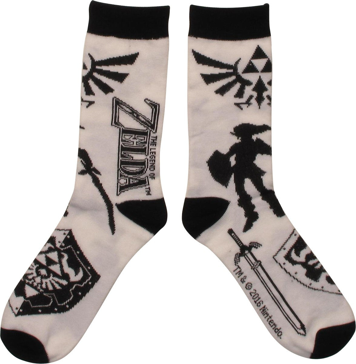 Zelda Hyrule Icons White Crew Socks