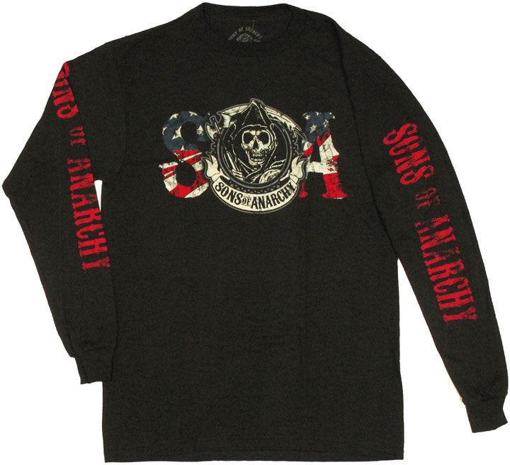 Sons of Anarchy Reaper Flag Long Sleeve T Shirt