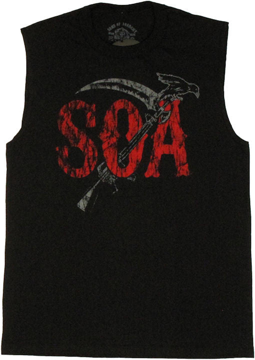 Sons of Anarchy Red SOA Muscle T Shirt