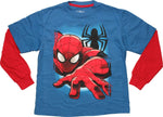 Spiderman Crawl Contrast Long Sleeve Youth T-Shirt