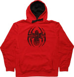 Spiderman Distressed Spider Logo Pullover Hoodie