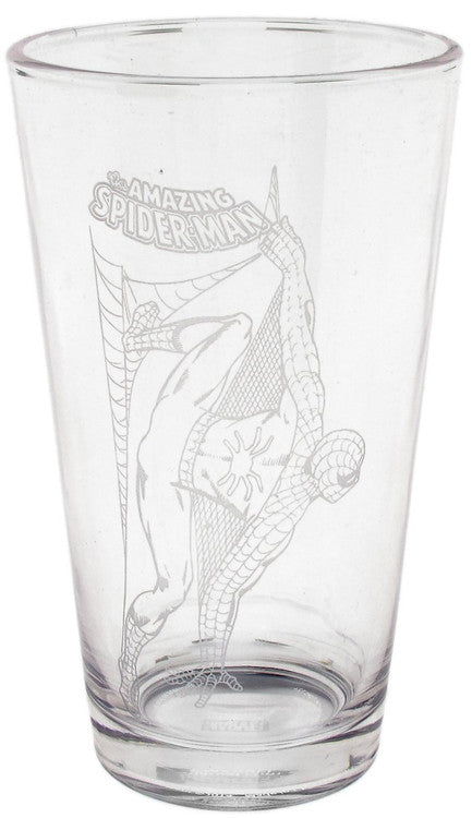 Spiderman Etched Pint Glass