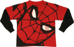 Spiderman Face Contrast Long Sleeve Juvenile T Shirt