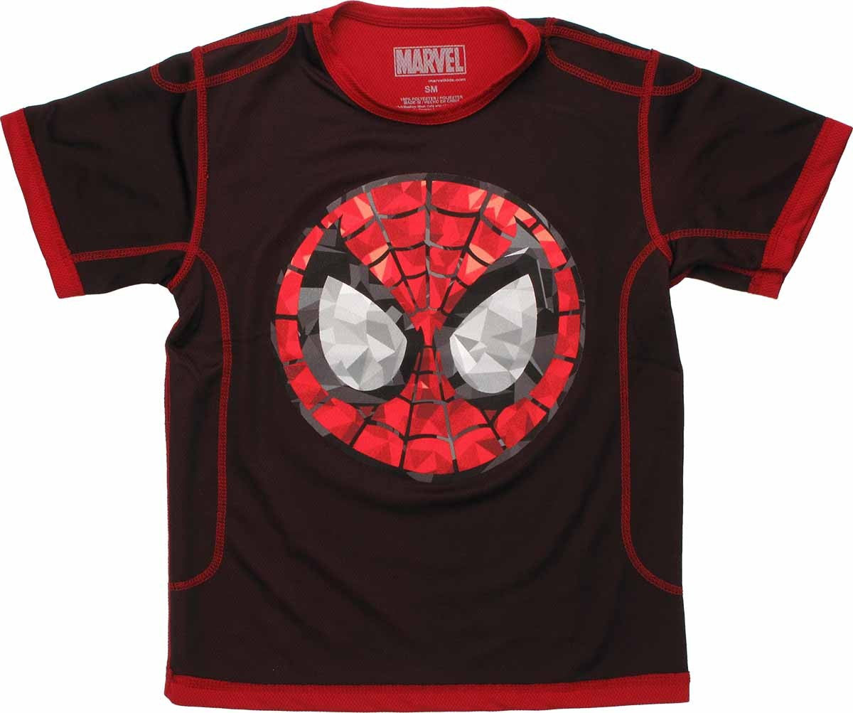 Spiderman Gemstone Face Mesh Youth T Shirt