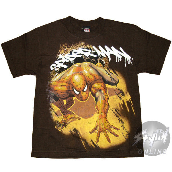 Spiderman Graffiti Crawl Youth T Shirt