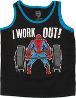 Spiderman I Work Out Ringer Tank Juvenile T-Shirt