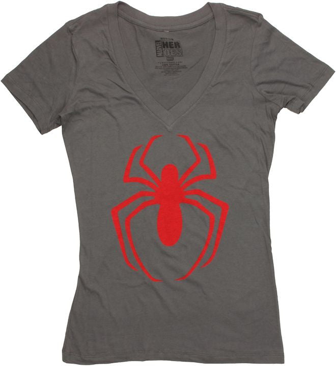 Spiderman Logo V Neck Baby Tee
