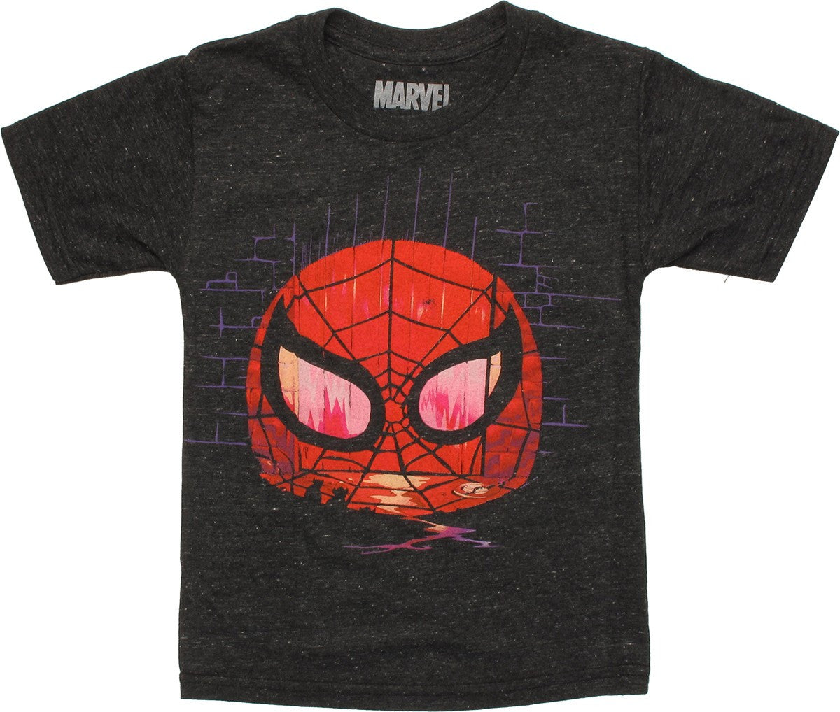 Spiderman Mask Grafitti Wall Juvenile T-Shirt
