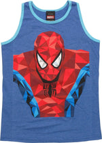 Spiderman Prismed Ringer Blue Youth Tank Top