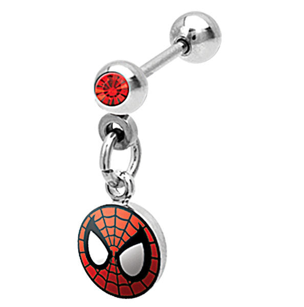 Spiderman Red Gem Cartilage Earring