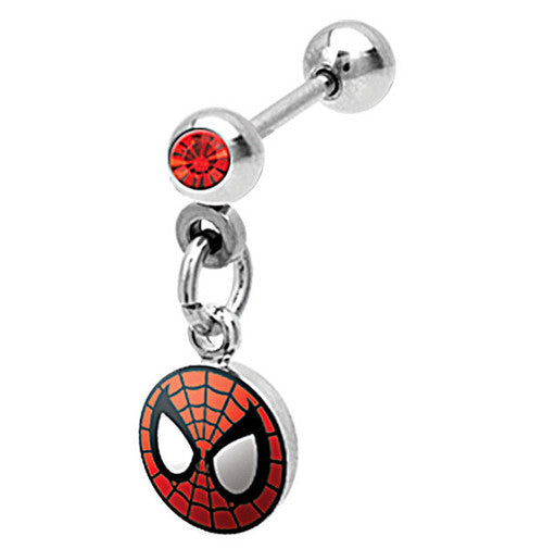 Spiderman Red Gem Cartilage Earring
